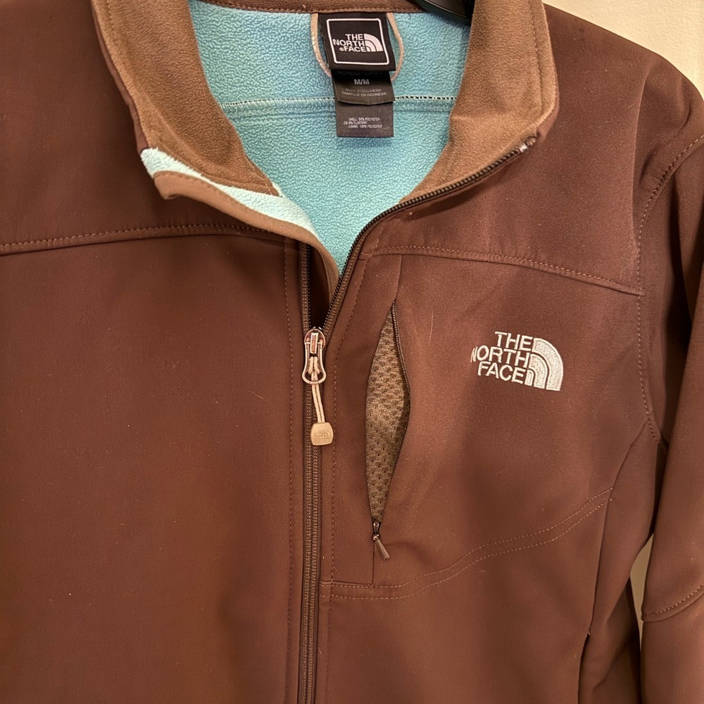 The North Face Women’s Brown Apex Softshell Jacket Teal Interior Size Medium - Picture 5 of 8
